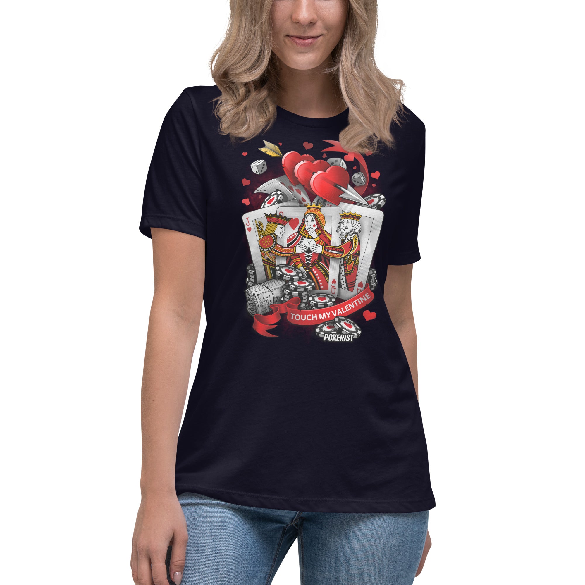 Touch My Valentine - Women's Relaxed T-Shirt - Pokerist