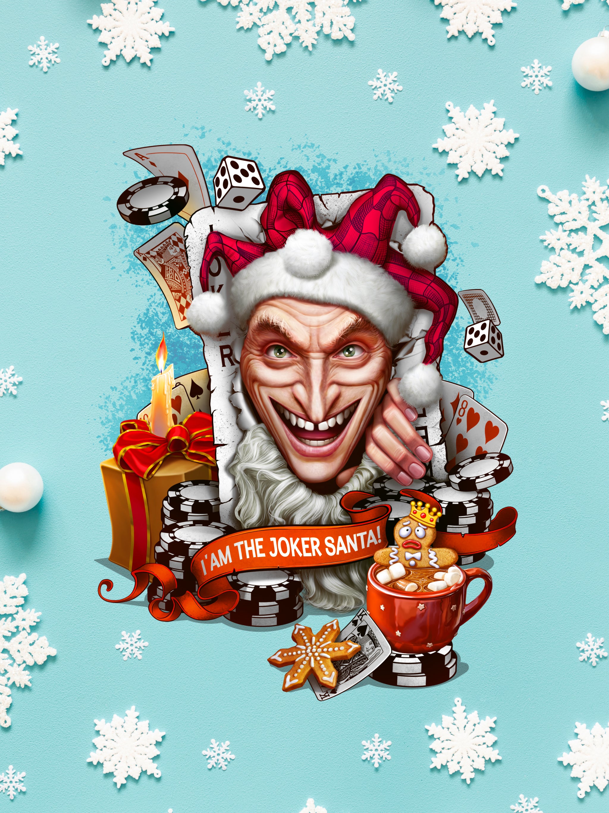 I am Joker Santa Christmas - Pokerist - Background, Digital Wallpaper